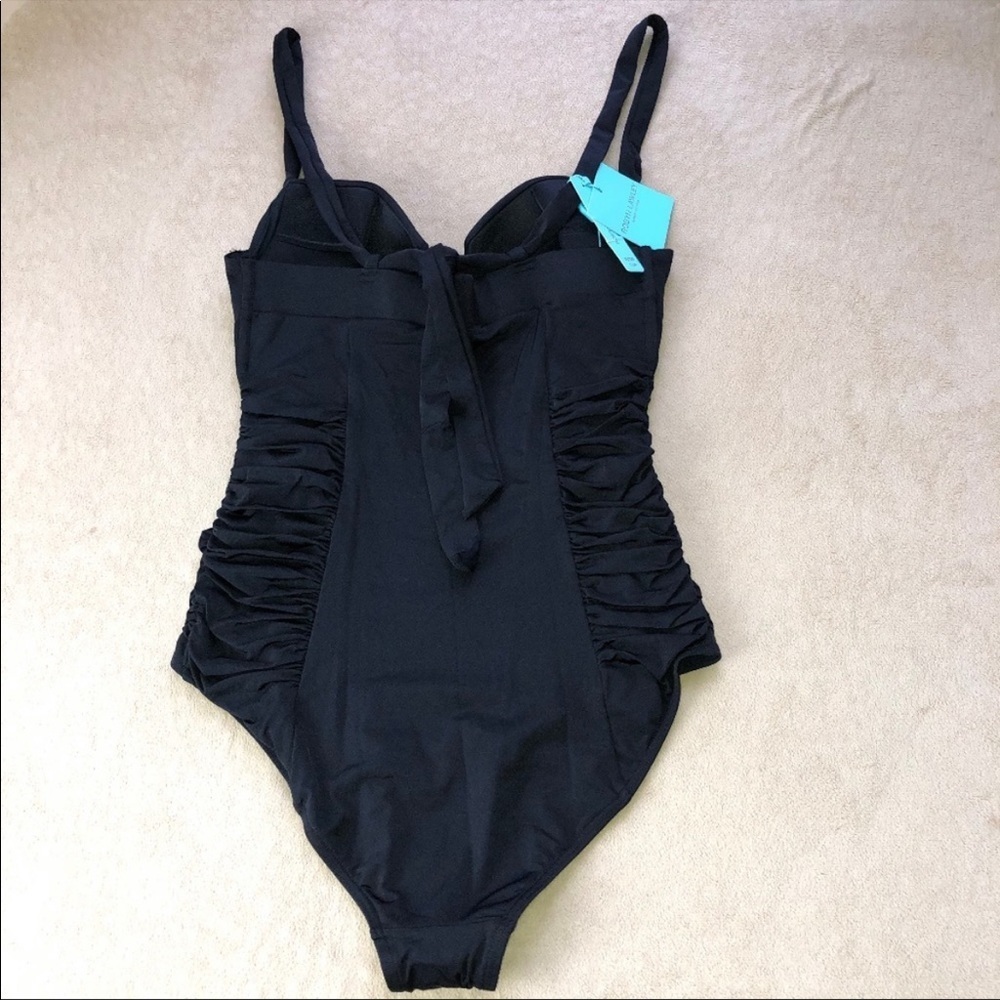 Robyn Lawley black ruched one piece swimsuit - Picture 2 of 6